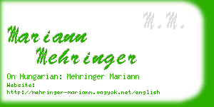 mariann mehringer business card